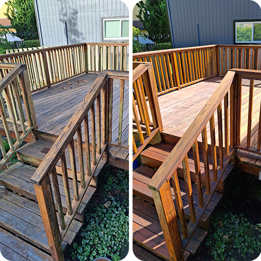 wood staining before after
