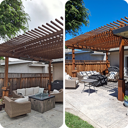 wood staining before after