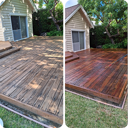 wood staining before after