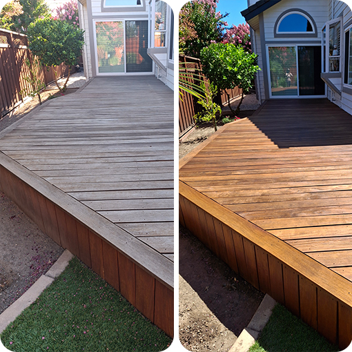 wood staining before after